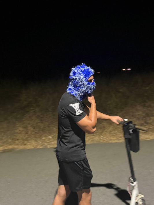 Blue/White/Black Frostbite Ski Mask